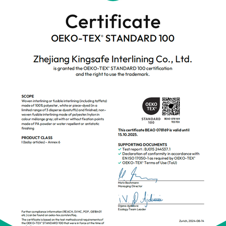 Certificate (OEKO-TEX® STANDARD 100)